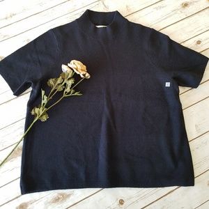 💮Loft Women's Mock Neck Short Sleeve Sweater